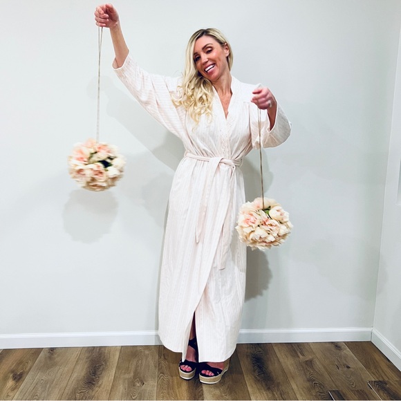 VTG Floral Striped Robe - Picture 4 of 11